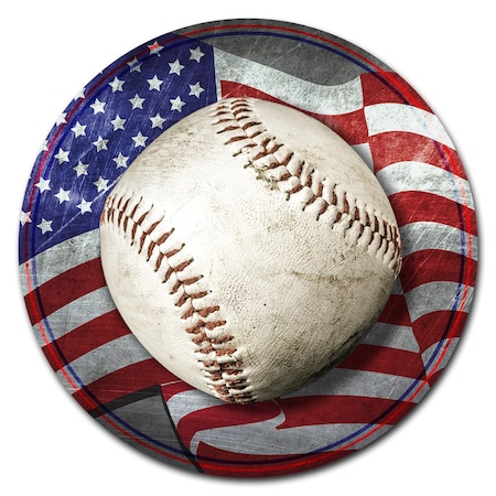 Signmission American Baseball Circle Vinyl Laminated Decal D-12-CIR-American Baseball